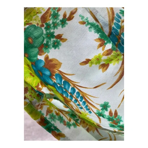 50s 60s Dress Hawaiian Tie Straps Floral - Picture 5 of 11